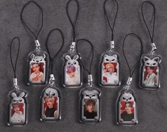 Evil Skzoo Photocard Keychain – Stray Kids Phone Charm | Double-Sided Acrylic