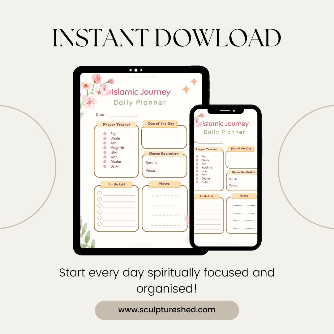 Islamic Daily Planner Printable Pdf Template Prayer Quran