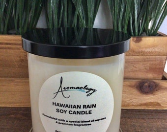 Hawaiian Rain Soy Candle, Tropical Scented Candle