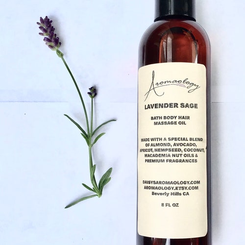 Lavender Sage Scented Body Oil Etsy