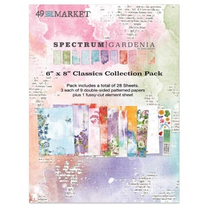 Spectrum Gardenia - 6x8 Classic Collection Pack - 49 and Market - Scrapbook Papers + Bonus Fussy-cut Sheet of Elements 28 sheets