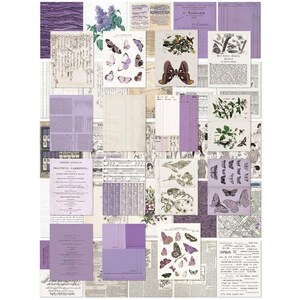 Color Swatch Lavender Collage Sheets - 6x8 Paper Pack - 49 and Market - 40 Sheets Journal Mixed Media