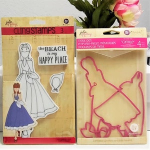 Prima Julie Nutting "Camille" 2 Packs Stamps & Dies Set 7 pieces Scrapbook Cards Planner Mixed Media
