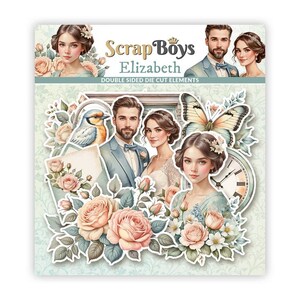Elizabeth Paper Die Cut Elements - ScrapBoys Paper - 47 Double-sided Scrapbook Embellishments Journal Planner Cardmaking