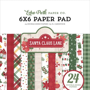 Echo Park - Santa Claus Lane - 6x6 Paper Pad 24 Double-Sided Sheet Christmas Scrapbook Mixed Media