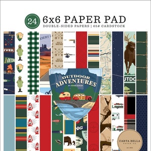 Carta Bella - Outdoor Adventures - 6x6 Paper Pad 24 Sheets Double Sided Scrapbook Mixed Media Camping