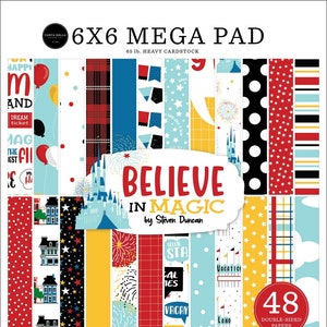 Carta Bella - Believe In Magic - Cardmakers 6x6 Mega Pad 48 Double Sided Sheets Cards Tags Disney