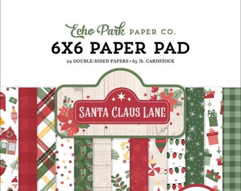 Echo Park - Santa Claus Lane - 6x6 Paper Pad 24 Double-Sided Sheet Christmas Scrapbook Mixed Media