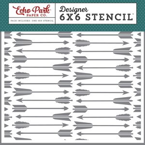 Echo Park ARCHERY ARROW Designer 6x6 Stencil "Once Upon A Time Prince" Scrapbook Wall Art Gift Tags Mixed Media Home Decor OUB123035