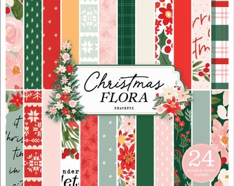 Carta Bella - Christmas Flora PEACEFUL 6x6 Paper Pad 24 Double-sided Sheets