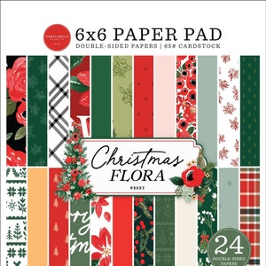 Carta Bella - Christmas Flora MERRY 6x6 Paper Pad 24 Double-sided Sheets