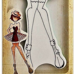 Julie Nutting - Priscilla - Doll Stamps Prima Marketing Mixed Media Planner Scrapbook Tags 910549
