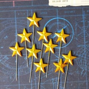 20 pieces - Super Star Trinket Pins - Yellow Planner Scrapbook Party Home Décor Florist Wedding Accessories Maya Road Bulk