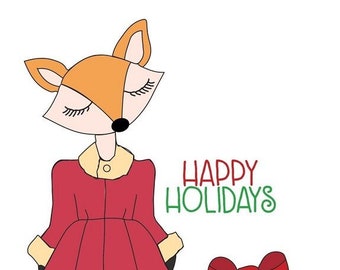 Prima Julie Nutting "Foxy" Doll Cling Stamps Christmas Holidays Planner Mixed Media Tags Scrapbook 912352