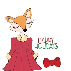 Prima Julie Nutting "Foxy" Doll Cling Stamps Christmas Holidays Planner Mixed Media Tags Scrapbook 912352