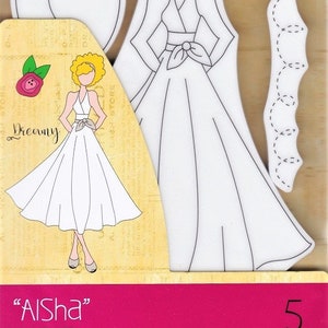 Julie Nutting Doll Stamp "Aisha" Cling Rubber 5 pieces Mixed Media Planner Card Tags Prima Marketing 913243
