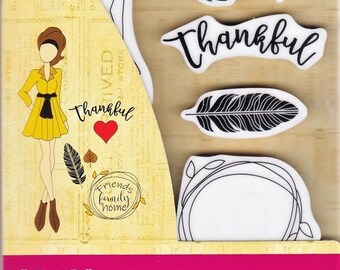Julie Nutting Doll Stamp "Clair" Cling Rubber 8 pieces Mixed Media Planner Card Tags Prima Marketing 913199