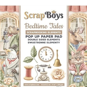 Bedtime Tales POP UP - ScrapBoys Paper - Scrapbook Elements & Embellishments 24 Double Sided Sheets 6x6 Pad Planner Cardmaking