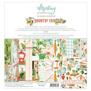 Country Fair 12x12 Paper Set - Mintay Papers - Scrapbook Papers + Bonus Elements Card Making Planner Mixed Media