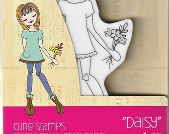 Julie Nutting Doll Stamp "Daisy" Cling Rubber Mixed Media Planner Card Tags Prima Marketing 912161