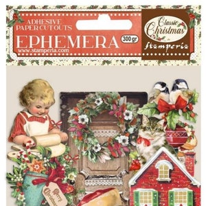 Stamperia - Classic Christmas - Ephemera Adhesive Die Cuts 31 pieces Mixed Media Scrapbook DFLCT27
