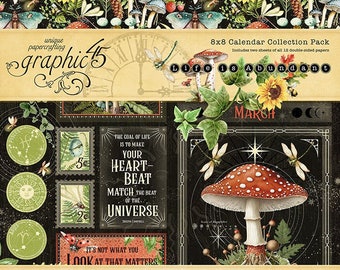 Graphic 45 - Life Is Abundant - 8x8 Paper Collection Pack Calendar 24 sheets Tags Scrapbook Mixed Media Planner Journal