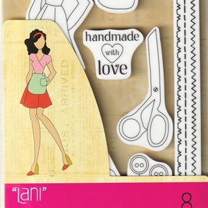Julie Nutting Doll Stamps "Lani" Cling Rubber 8 pieces MIXED MEDIA Planner Card Tags Prima Marketing 913625