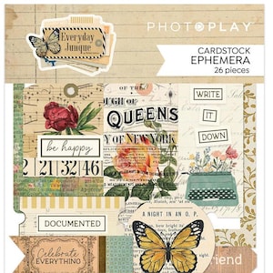 Photoplay Paper - Every Day Junque - Cardstock Ephemera Die Cut 30 pieces Scrapbook Mixed Media