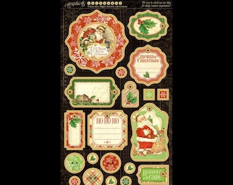 Graphic 45 - Twas The Night Before Christmas - Chipboard Embellishments Scrapbook