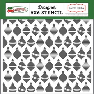 Carta Bella - Holiday Ornaments 6x6 Designer Stencil "A Very Merry Christmas" Card Gift Tags Home Decor CBVMC72033 Echo Park