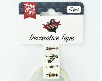 Echo Park - Pirate Mates Decorative Tape 15 Feet 'Pirate Tales' Washi Scrapbook Planner Album Party Card Making