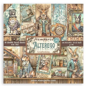 Stamperia - Alterego - 12x12 Paper Pad 10 Double Sided Sheets Cardstock Scrapbook SBBL161 SHIP NOW