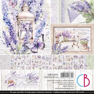 Ciao Bella - Morning in Provence - A4 Creative Pad 9 Double Sided Sheets Cardstock Scrapbook Mixed Media CBCL074