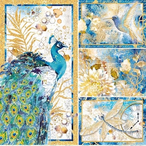 Ciao Bella - Indigo - A4 Creative Pad 9 Double Sided Sheets Cardstock Scrapbook Mixed Media Blue Gold Elegant