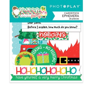 Photoplay Paper - Tulla & Norbert's Christmas Party - Cardstock Ephemera Die Cut 26 pieces Gnome Snow Scrapbook Mixed Media