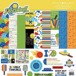 PhotoPlay Paper - Pickleball - 12x12 Collection Pack Scrapbook Kit (8)Papers + Stickers