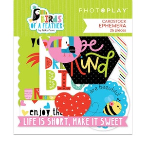 Photoplay Paper - Bird Of A Feather - Cardstock Ephemera Die Cut 26 pieces Family Scrapbook Mixed Media