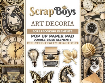 Art Decoria POP UP - ScrapBoys Paper - Scrapbook Elements & Embellishments 24 Double Sided Sheets 6x6 Pad Planner Cardmaking
