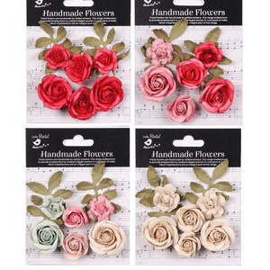 Foina Handmade Flowers 8 pieces - Little Birdie Paper Flowers Scrapbook Cards Home Decor