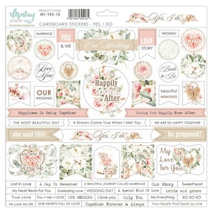 Sí, hago pegatinas - Hoja de pegatinas de cartón de 12x12 - Mintay Paper Scrapbook Journal Cardmaking Wedding