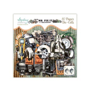 Mr. Fix It - Paper Die cuts - Mintay Papers - 60 pieces Ephemera Scrapbook Card Making Planner journal