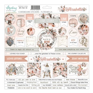 Florabella Stickers - 12x12 Cardboard Sticker Sheet - Mintay Paper Scrapbook Journal Cardmaking