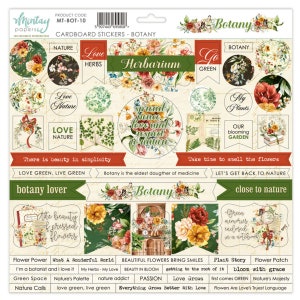 Botany Stickers - 12x12 Cardboard Sticker Sheet - Mintay Paper Scrapbook Journal Cardmaking