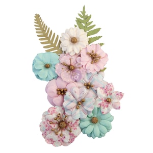 Prima Flowers - With Love Sweet Lullaby - 12 pieces Floral Embellishment Scrapbook Journal Mixed Media 650957