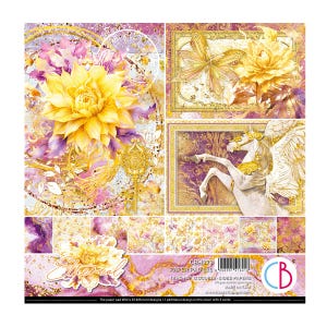 Ciao Bella - Ethereal - 8x8 Paper Pad 12 Double Sided Sheets Cardstock Scrapbook Mixed Media CBH073