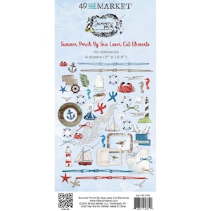 Summer Porch - By The Sea Laser Cut Elements - 49 and Market - 60 pieces Nautical Ship