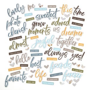 Krafty Garden Chipboard Word Set - 49 and Market - 68 Die Cut piece