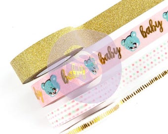 Prima Marketing HEAVEN SENT 2 Decorative Tapes 4 Rolls 40 Yards Washi Baby Boy Girl Nursery Rhymes Pocket Pages Scrapbook Planner