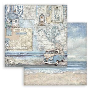 Stamperia - Silent Sea - 8x8 Pappersblock 10 Dubbelsidiga Ark Kartong Scrapbook Blandteknik SBBS125 bild 6