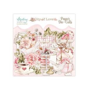 City Of love Paper Die cuts - Mintay Papers - 52 pieces Ephemera Scrapbook Card Making Planner journal